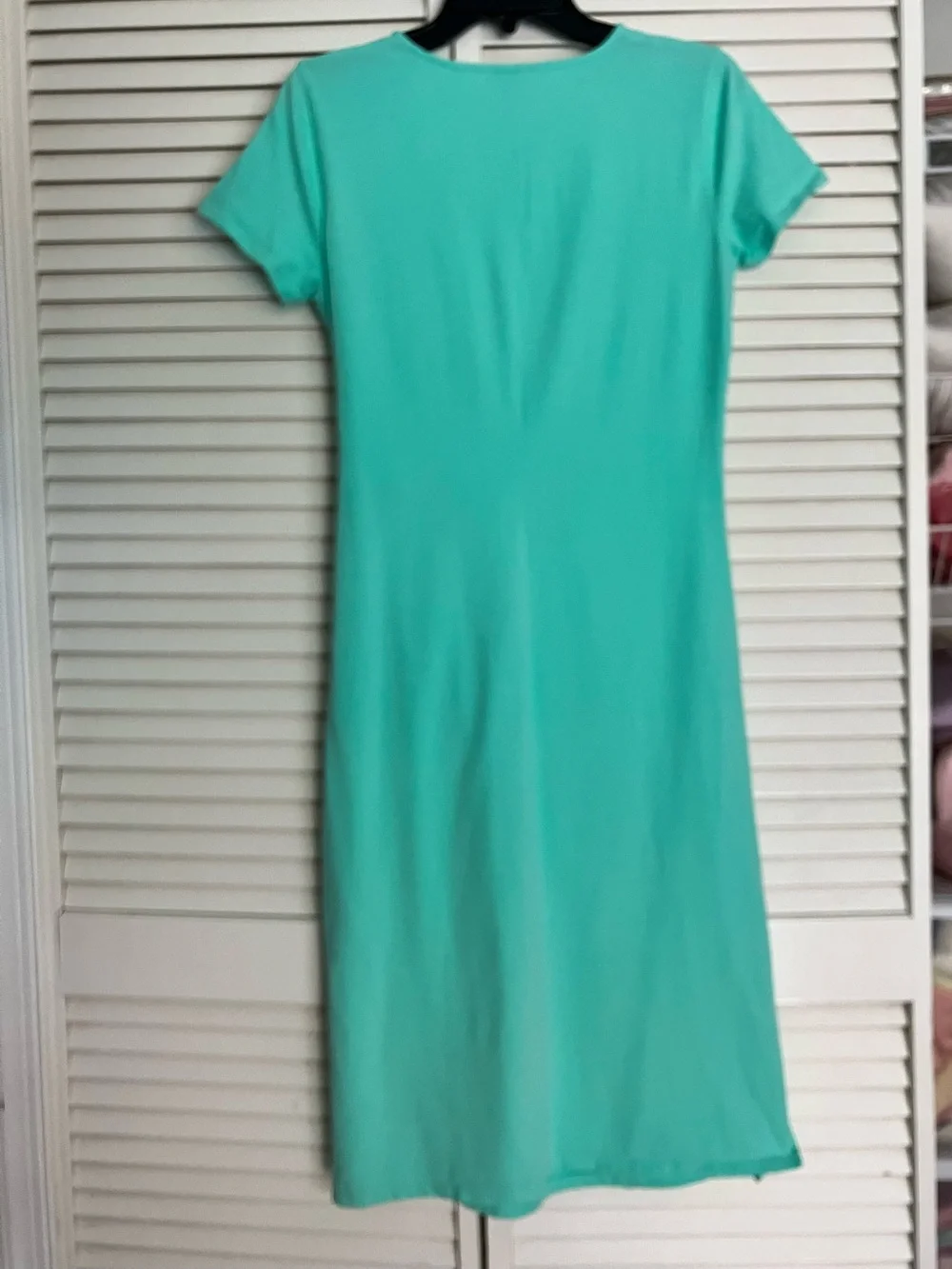J. Crew Mint Green Short-Sleeve Midi Wrap Dress with Side Knot